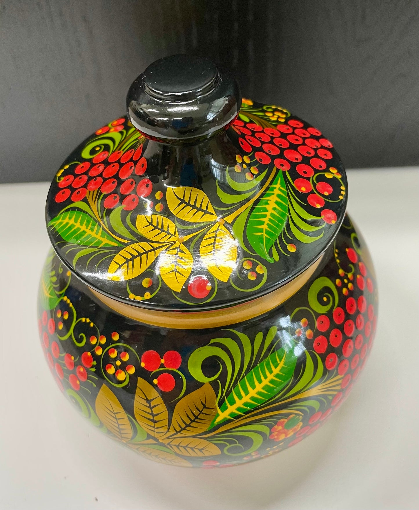 ホフロマ塗り 蓋つき小物入れ(14×12㎝)