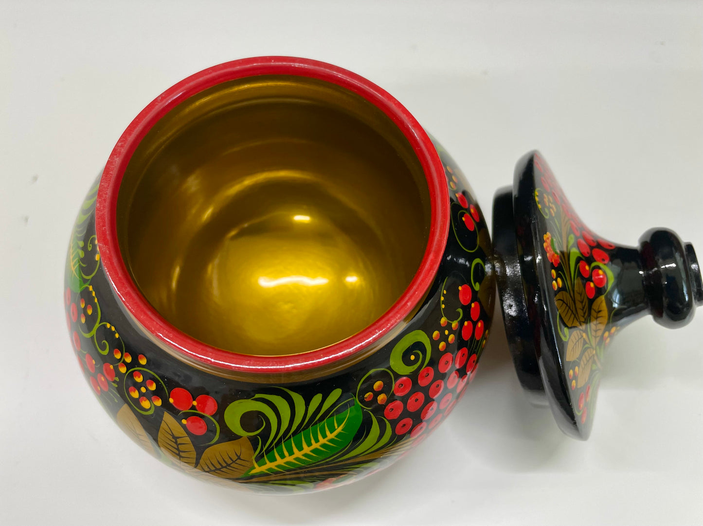 ホフロマ塗り 蓋つき小物入れ(14×12㎝)