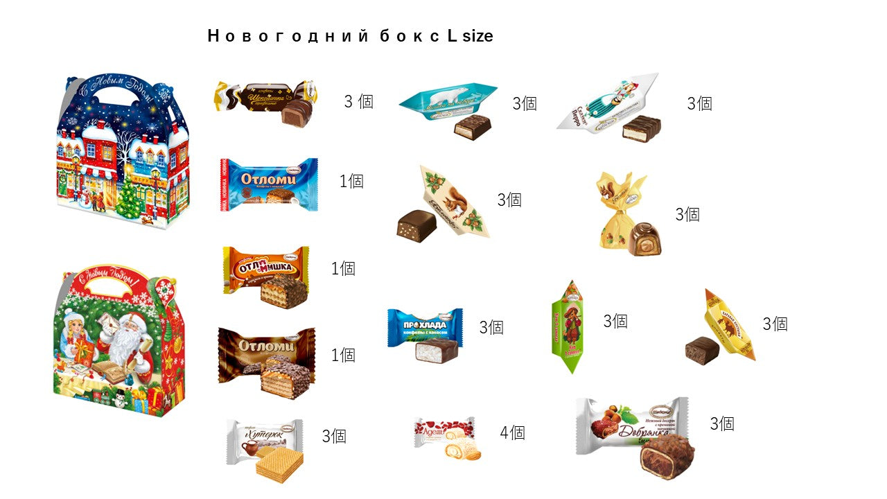お菓子詰め合わせ・クリスマスボックス(L サイズ)