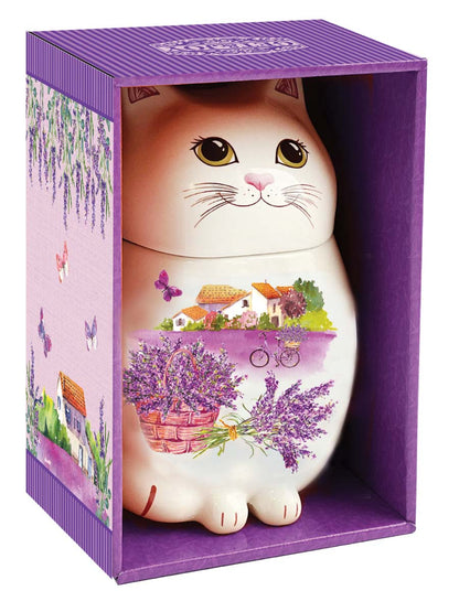 「キャット」セイロン紅茶（セラミック・ラベンダーの花束柄)