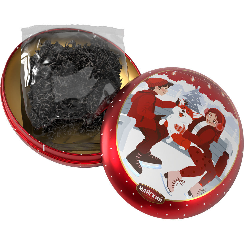 クリスマストイ型 缶入りセイロン紅茶 （茶葉）(コーギー/カップル/ファミリー)