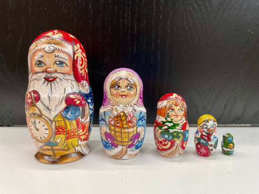 マトリョーシカ　「ロシアン・クリスマス」　５個組