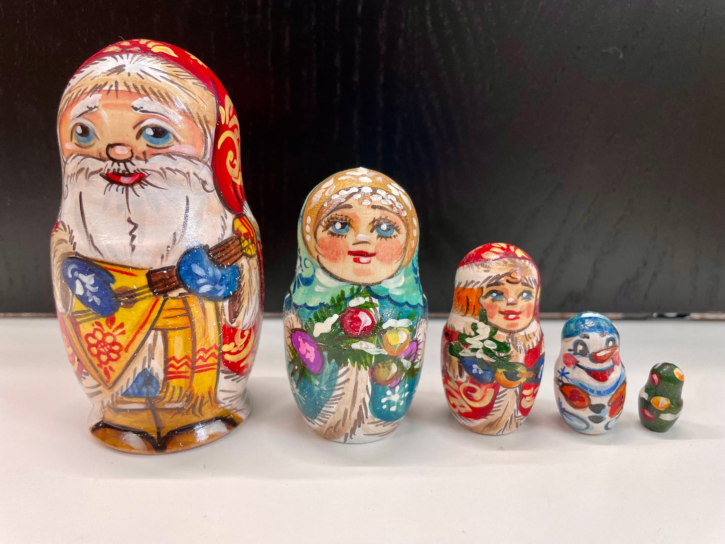マトリョーシカ　「ロシアン・クリスマス」　５個組