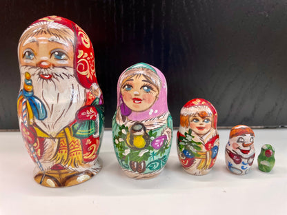 マトリョーシカ　「ロシアン・クリスマス」　５個組