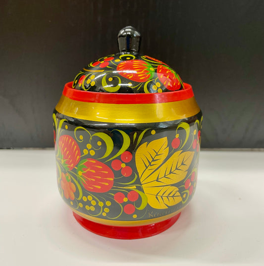 ホフロマ塗り　蓋つき小物入れ（12×9㎝）