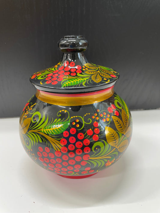 ホフロマ塗り　蓋つき小物入れ（14×12㎝）