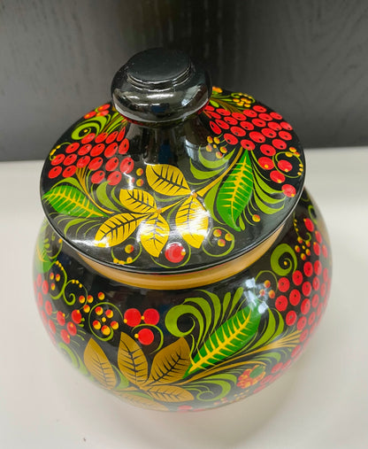 ホフロマ塗り　蓋つき小物入れ（14×12㎝）